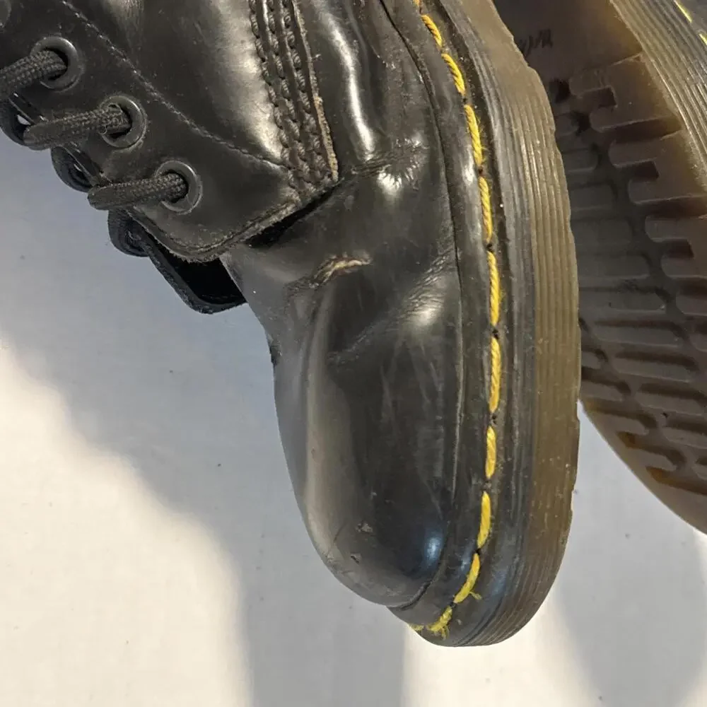 Dr Doc‎ Martens Lace Up Combat Work Slip Resistant Boots Black Leather Men’s 6